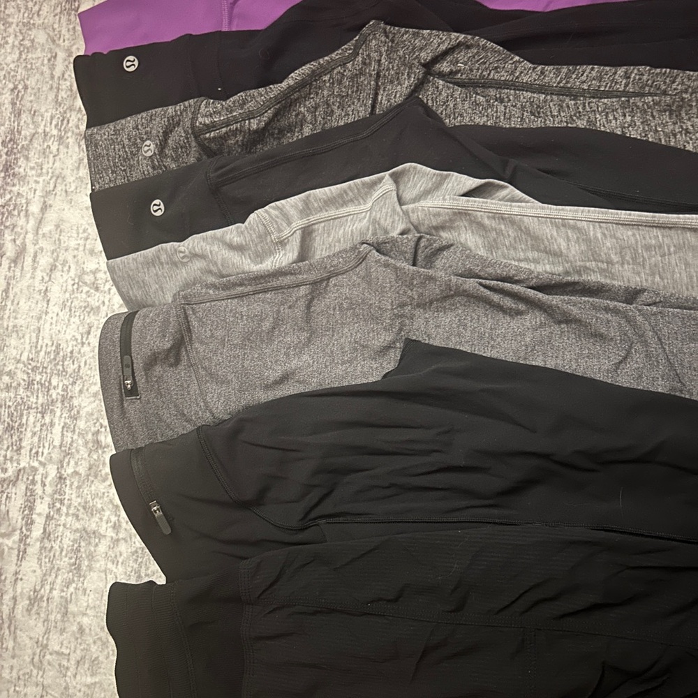 Lululemon Leggings Bundle of 8 in Purple, Gray, and Black - Picture 1 of 9